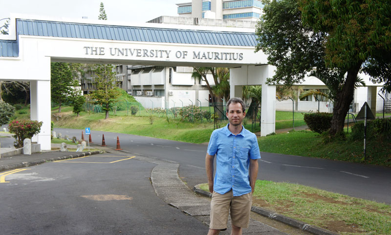 Dr. Chip Colwell-Chanthaphonh on the University of Mauritius campus.